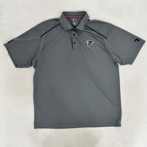 NFL Atlanta Falcons Mens Size XL Polo Shirt Gray Pique Knit Rise Up ATL‎ 2022